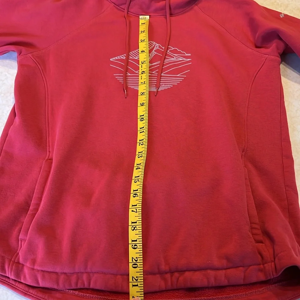Columbia women's size small salmon pink red pullover sweatshirt mountain scene - Picture 9 of 9